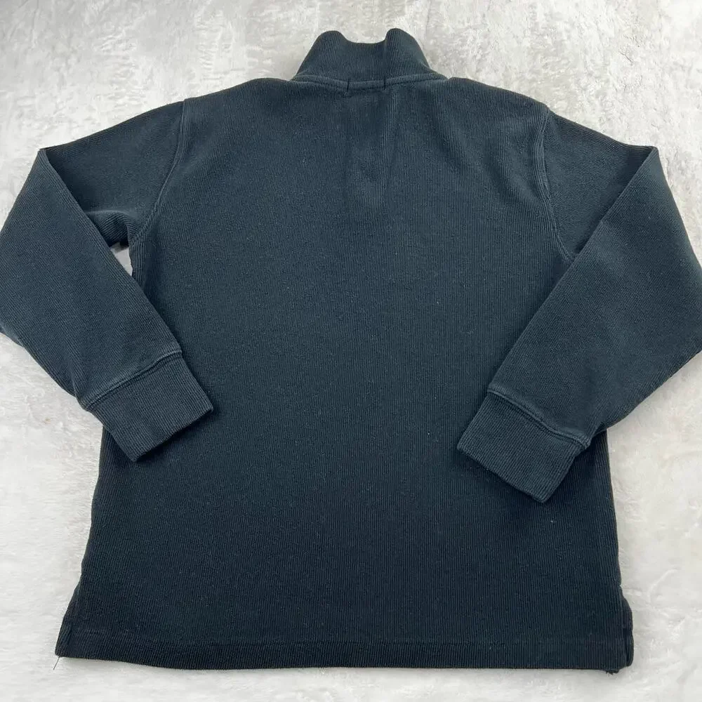 Polo Ralph Lauren 1/4 Zip Boys size Medium Black ribbed Pullover Shirt
